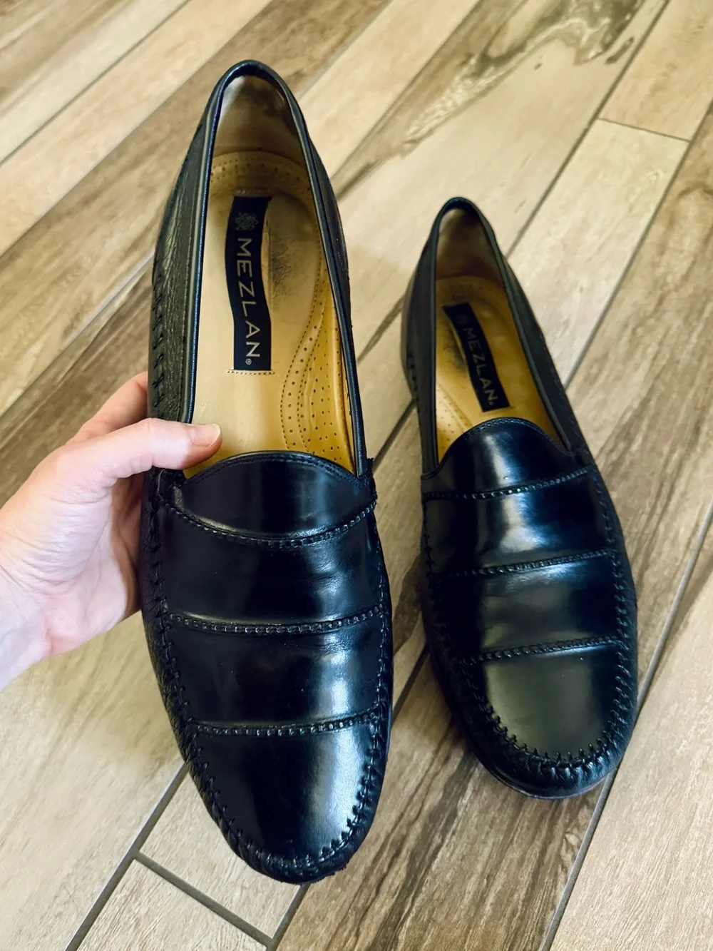Mezlan SPYDER Black Leather Loafers, Luxury Slip-On Dress / Driving Moc sz. 12